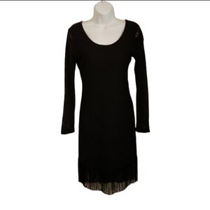 RORY Beca Fringe Lace Sleeve Cocktail Party Dress